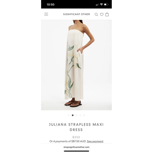 Anthropologie Significant Other Strapless Julianna Maxi Dress Size 4 - Picture 11 of 13